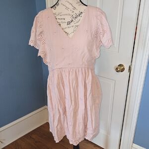 LOFT Pink Eyelet Dress